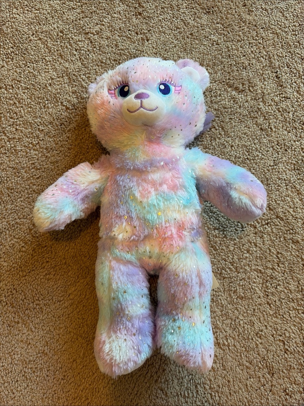 Build-A-Bear Beary Fairy Friends Pastel Teddy Bear 16" Rainbow Tie Dye Plush Toy